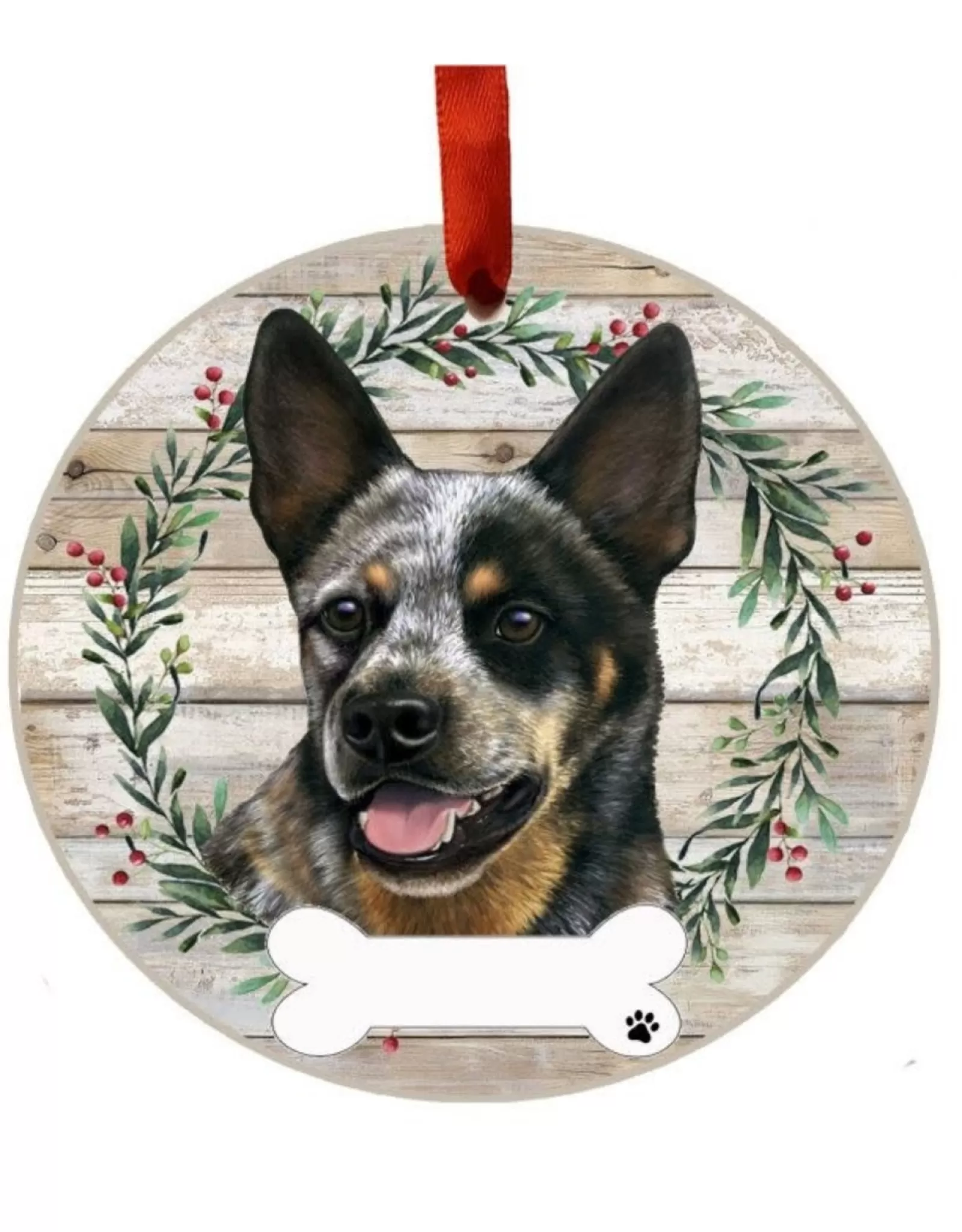 E&S Pets Personalizable>Australian Cattle Dog Wreath Ornament