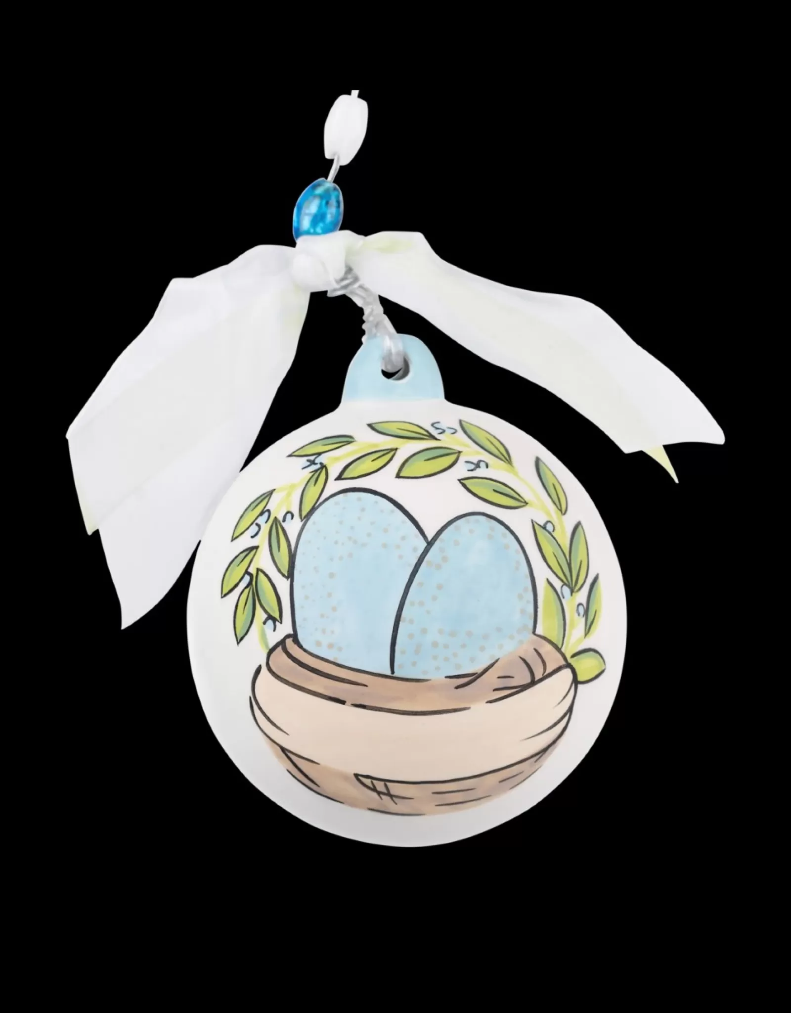 Glory Haus Personalizable>Baby's 1St Blue Eggs Ball Ornament