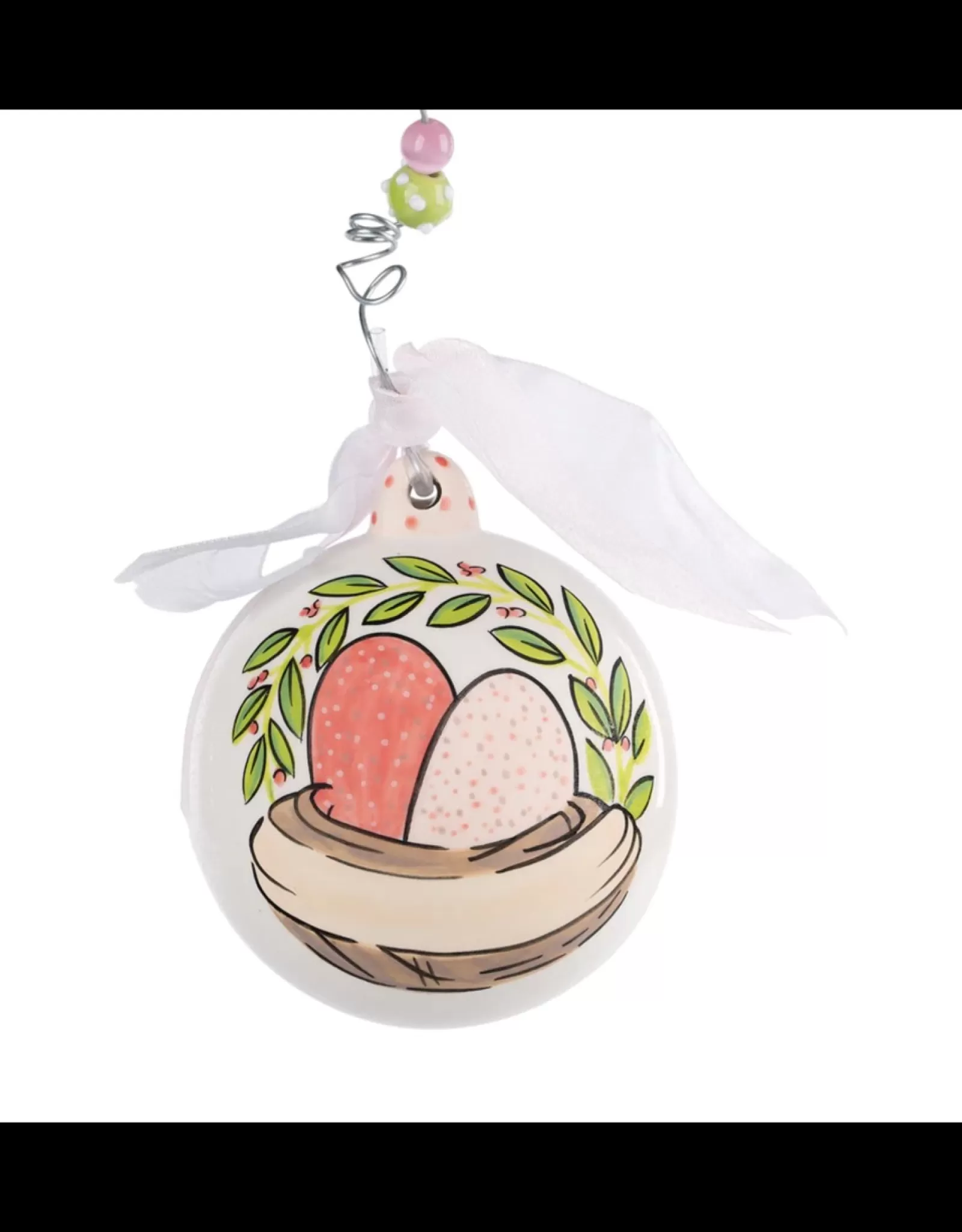 Glory Haus Personalizable>Baby's 1St Pink Eggs Ball Ornament