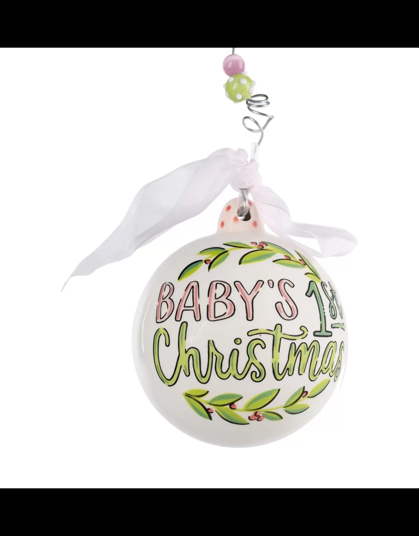 Glory Haus Personalizable>Baby's 1St Pink Eggs Ball Ornament