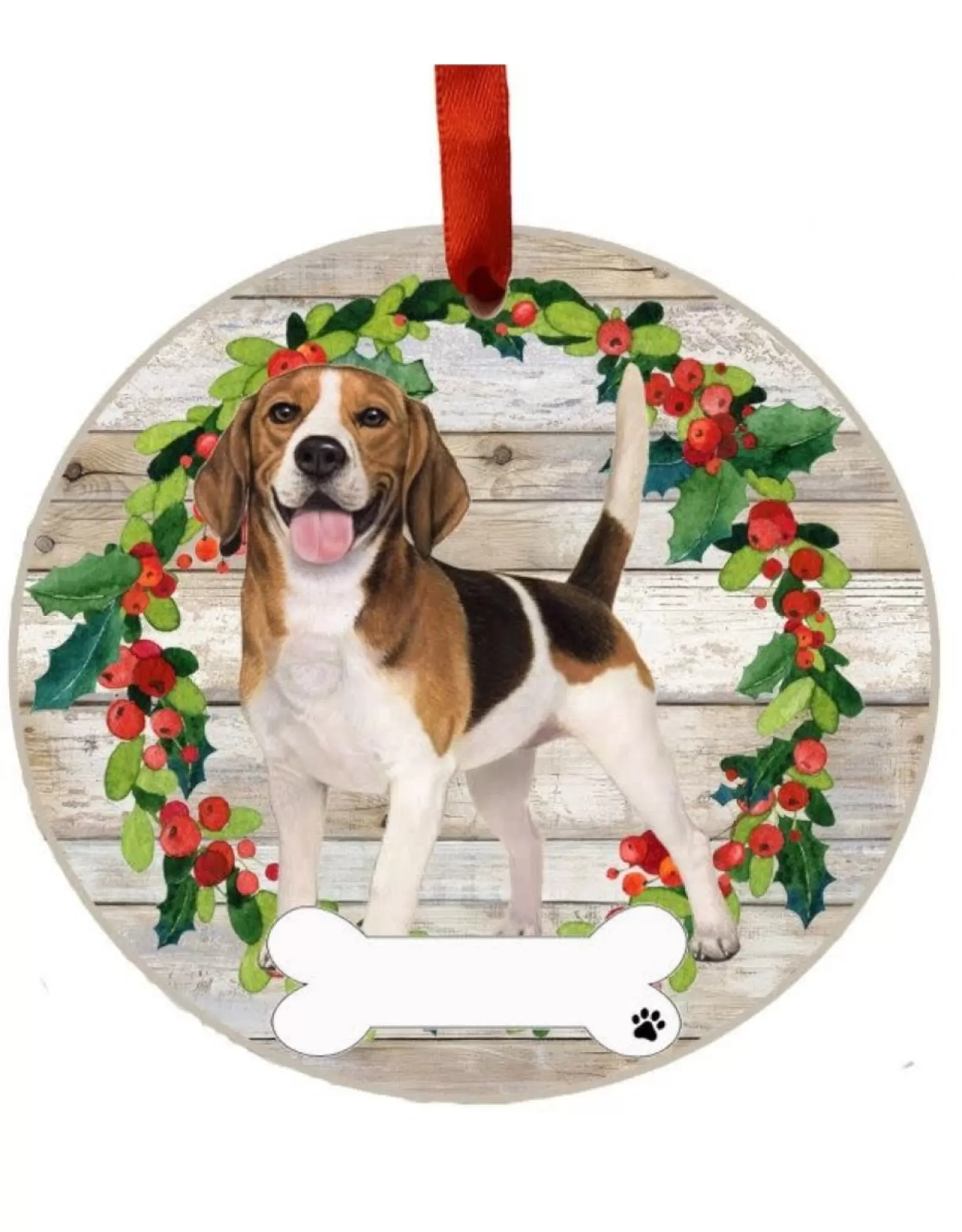 E&S Pets Personalizable>Beagle Full Body Wreath Ornament