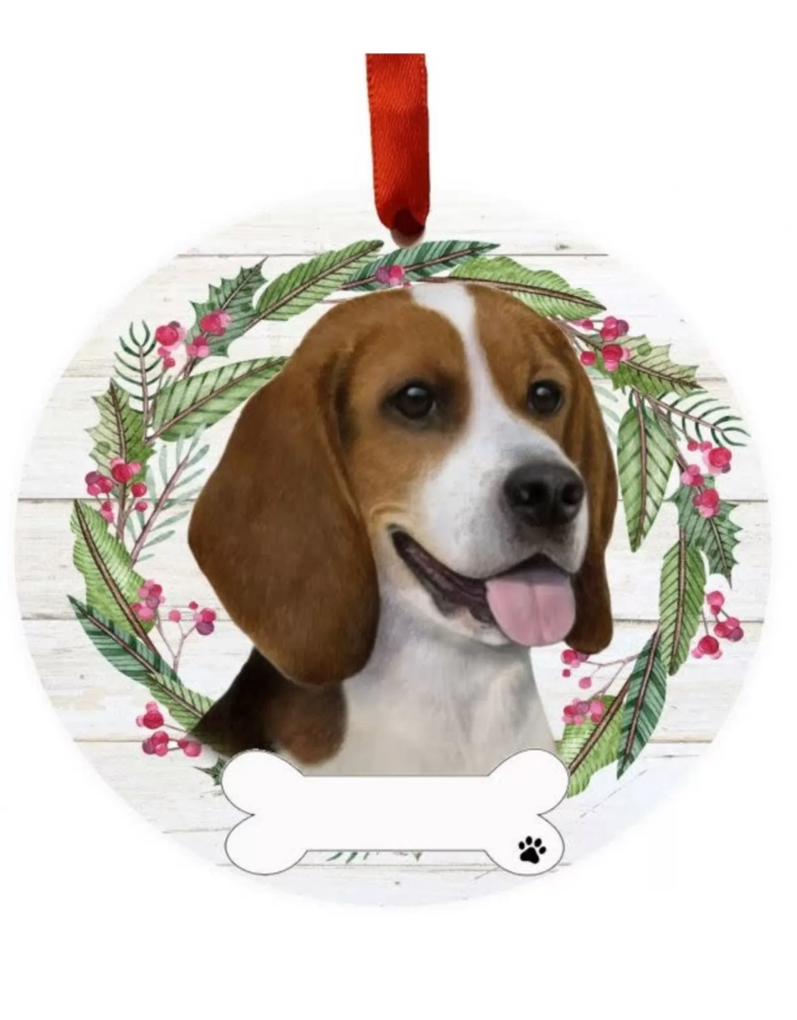 E&S Pets Personalizable>Beagle Wreath Ornament