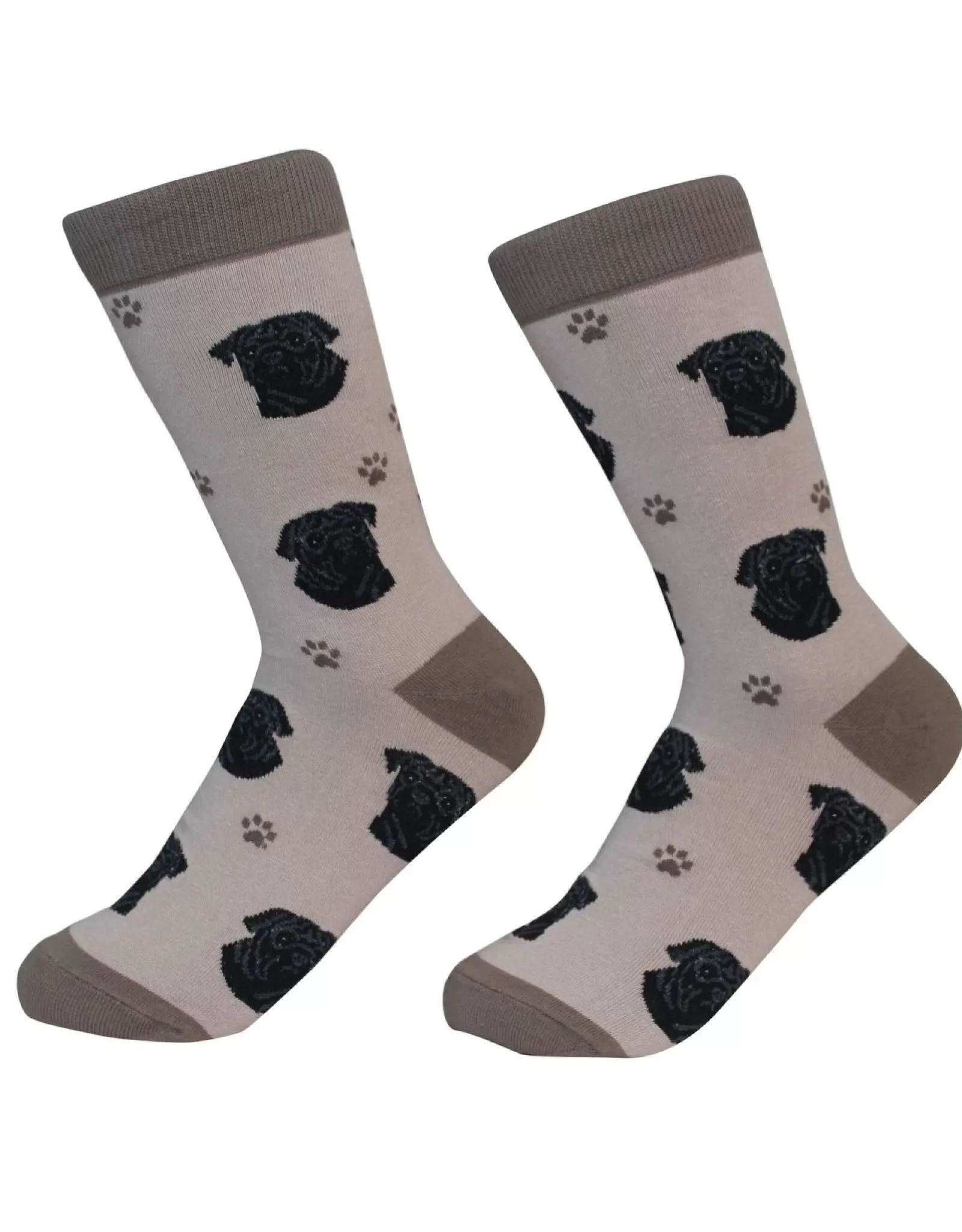 E&S Pets Socks>Black Pug Socks