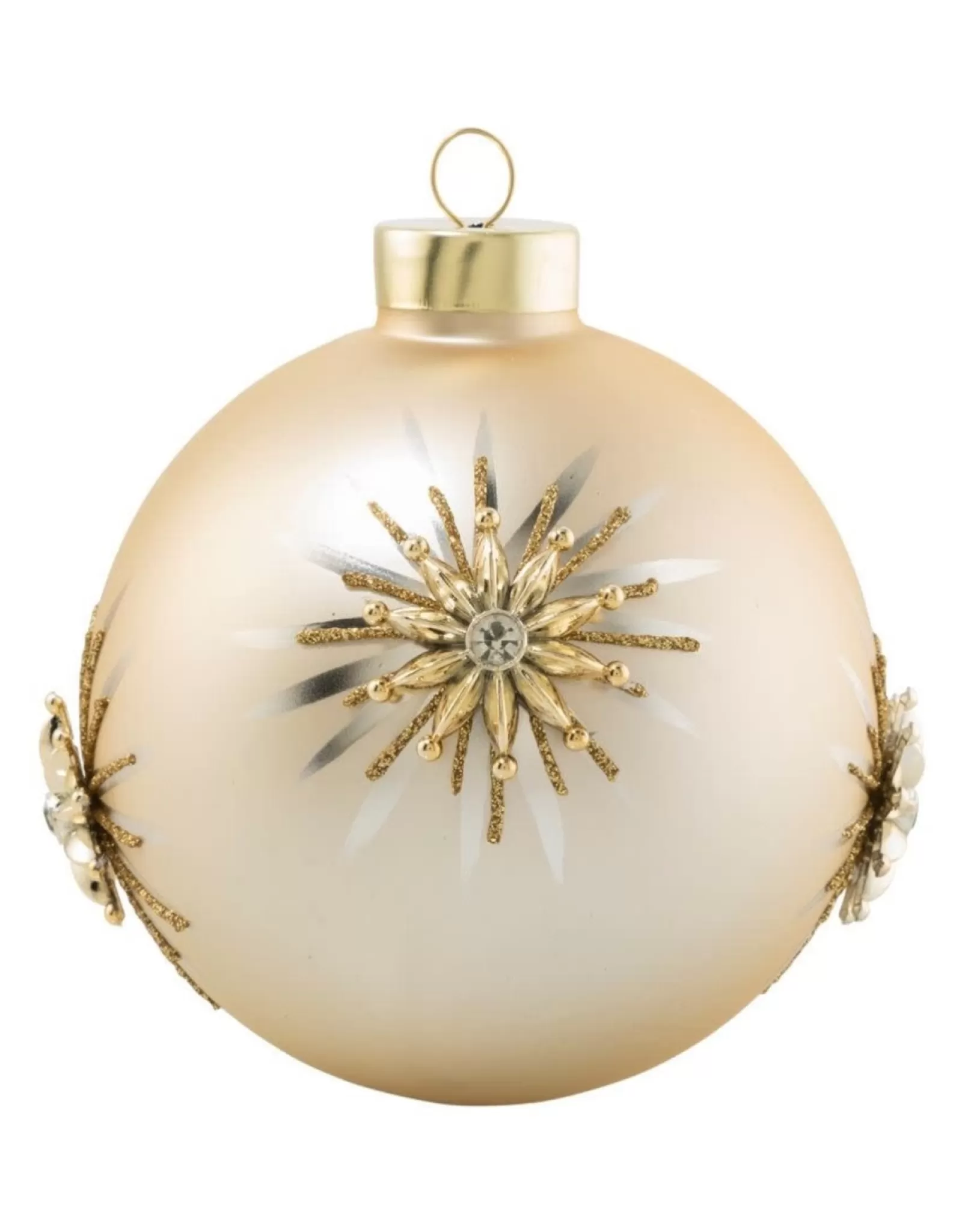 K+A Kat + Annie>Champagne Snowflake Ball Ornament