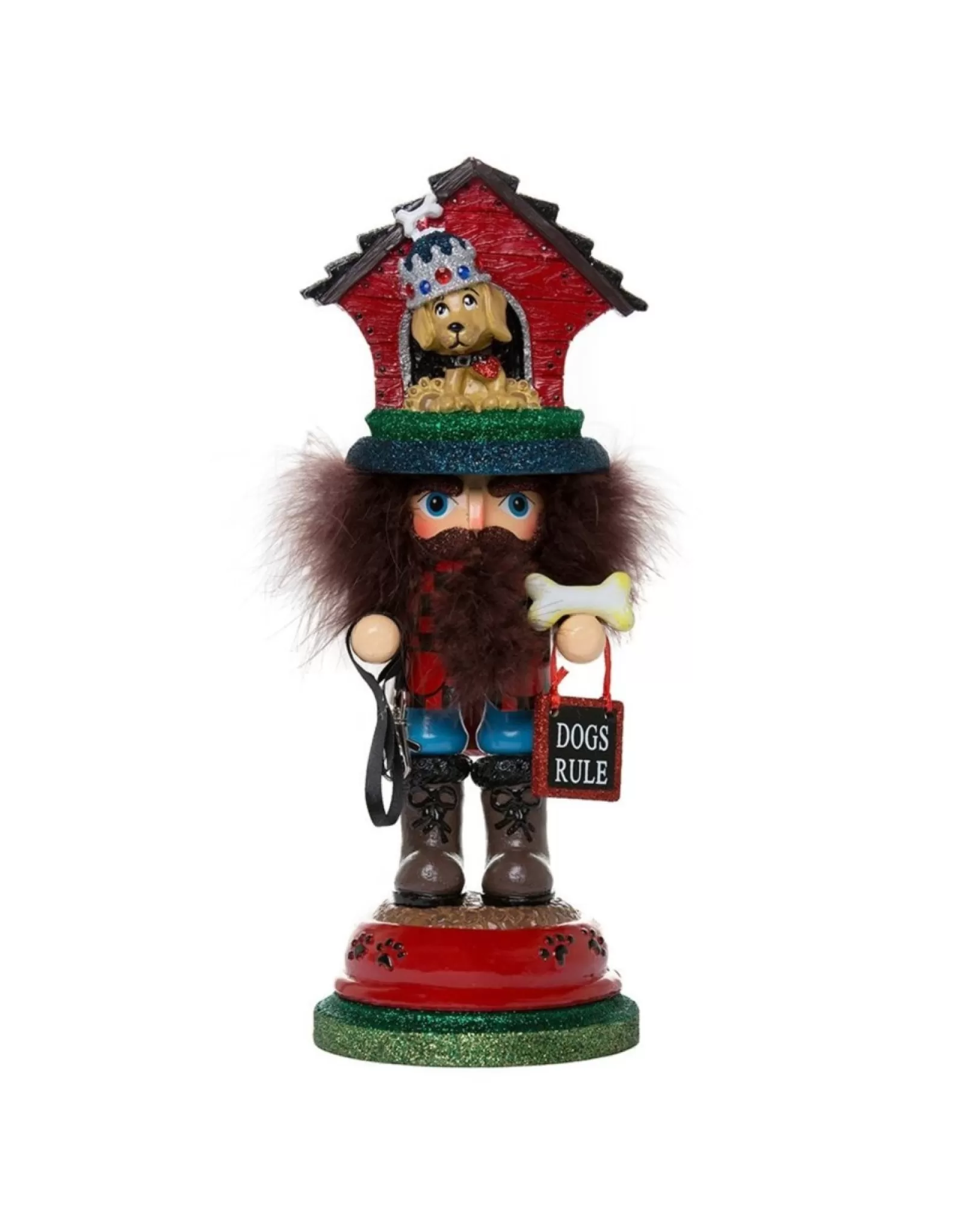 Kurt S. Adler Nutcrackers>Doghouse Hat Nutcracker