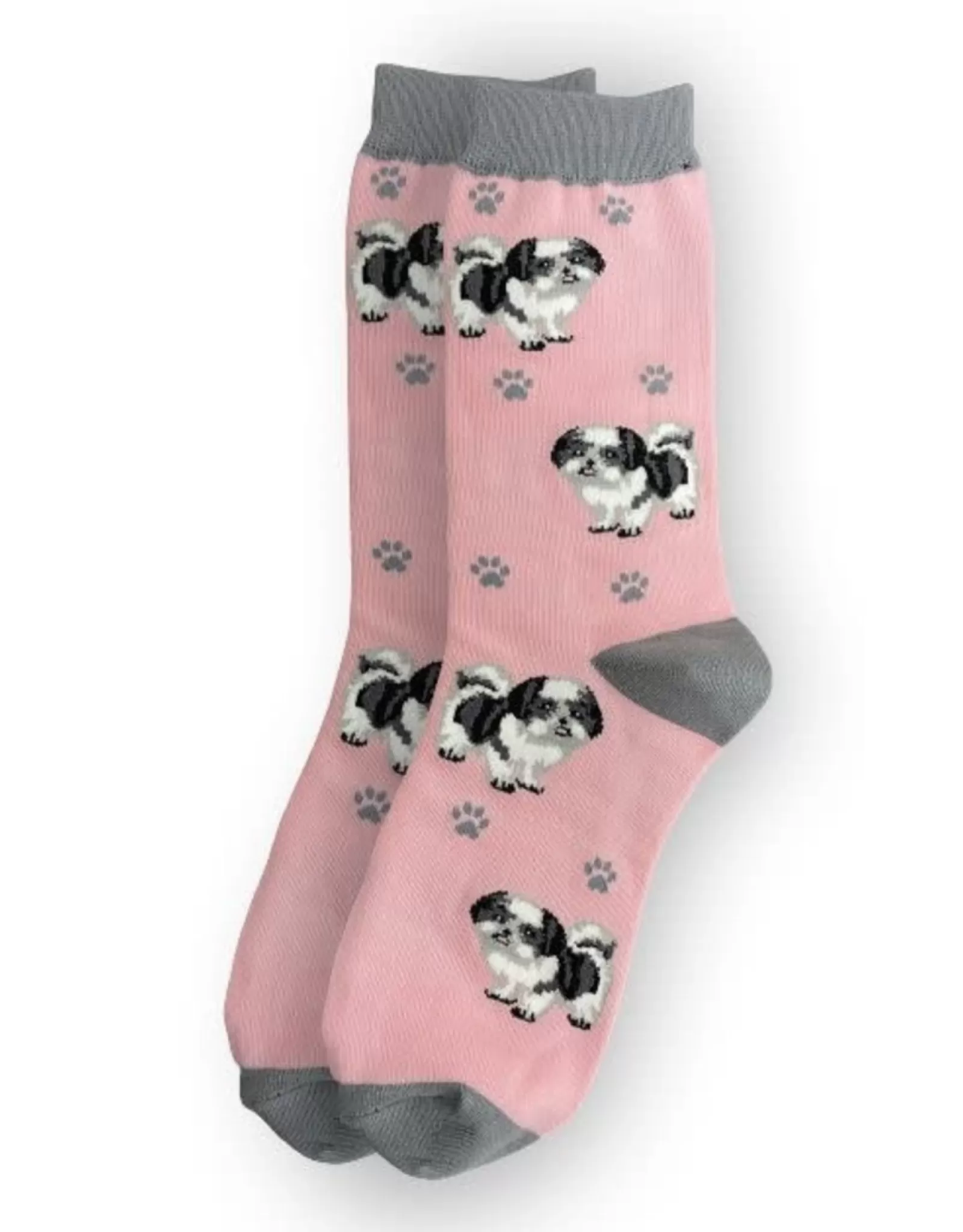 E&S Pets Socks>Full Body Black & White Shih Tzu Socks