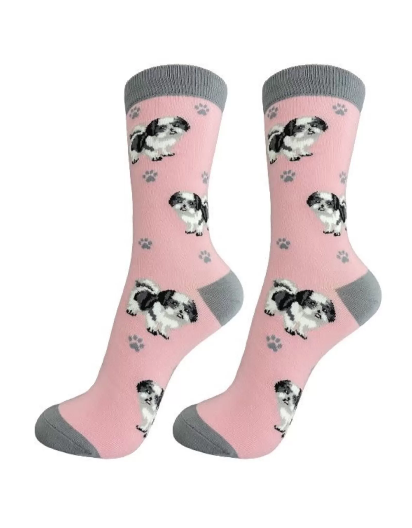 E&S Pets Socks>Full Body Black & White Shih Tzu Socks