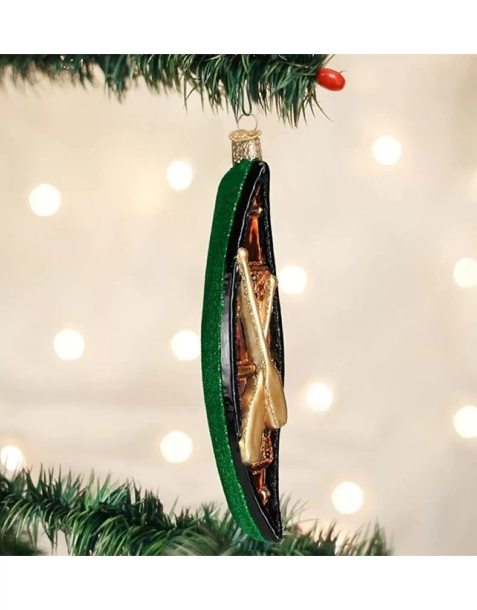 Old World Christmas Old World Christmas>Green Canoe Ornament