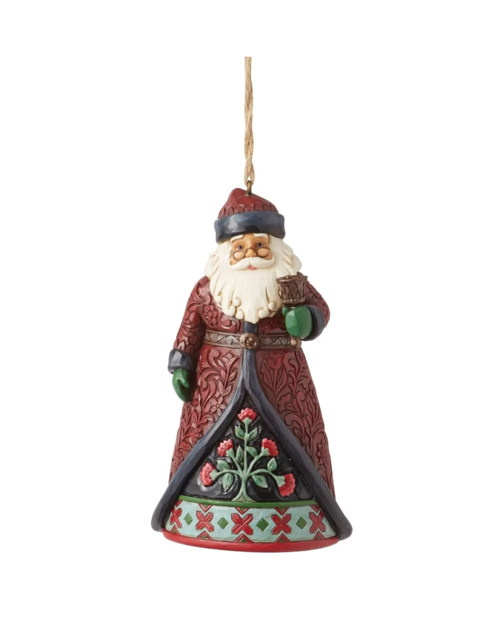 Jim Shore Jim Shore>Holiday Manor Santa With Bell Ornament