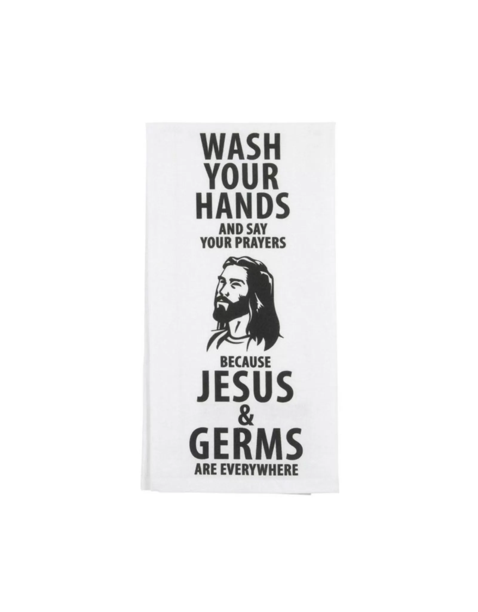 Enesco Graduation & Collegiate>Jesus & Germs Tea Towel