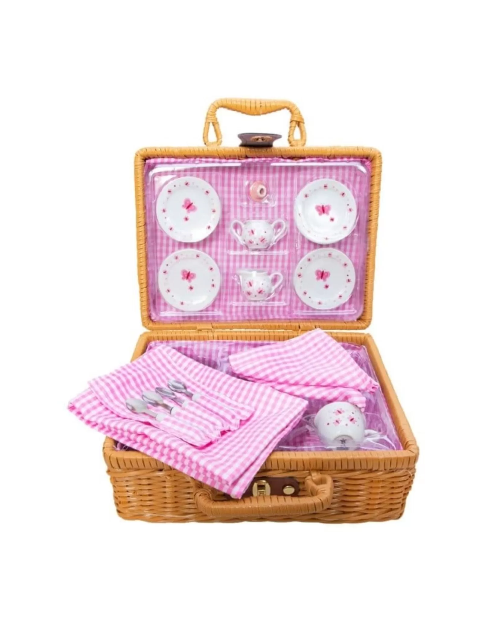 SCH Toys>Porcelain Butterfly Tea Set In Basket