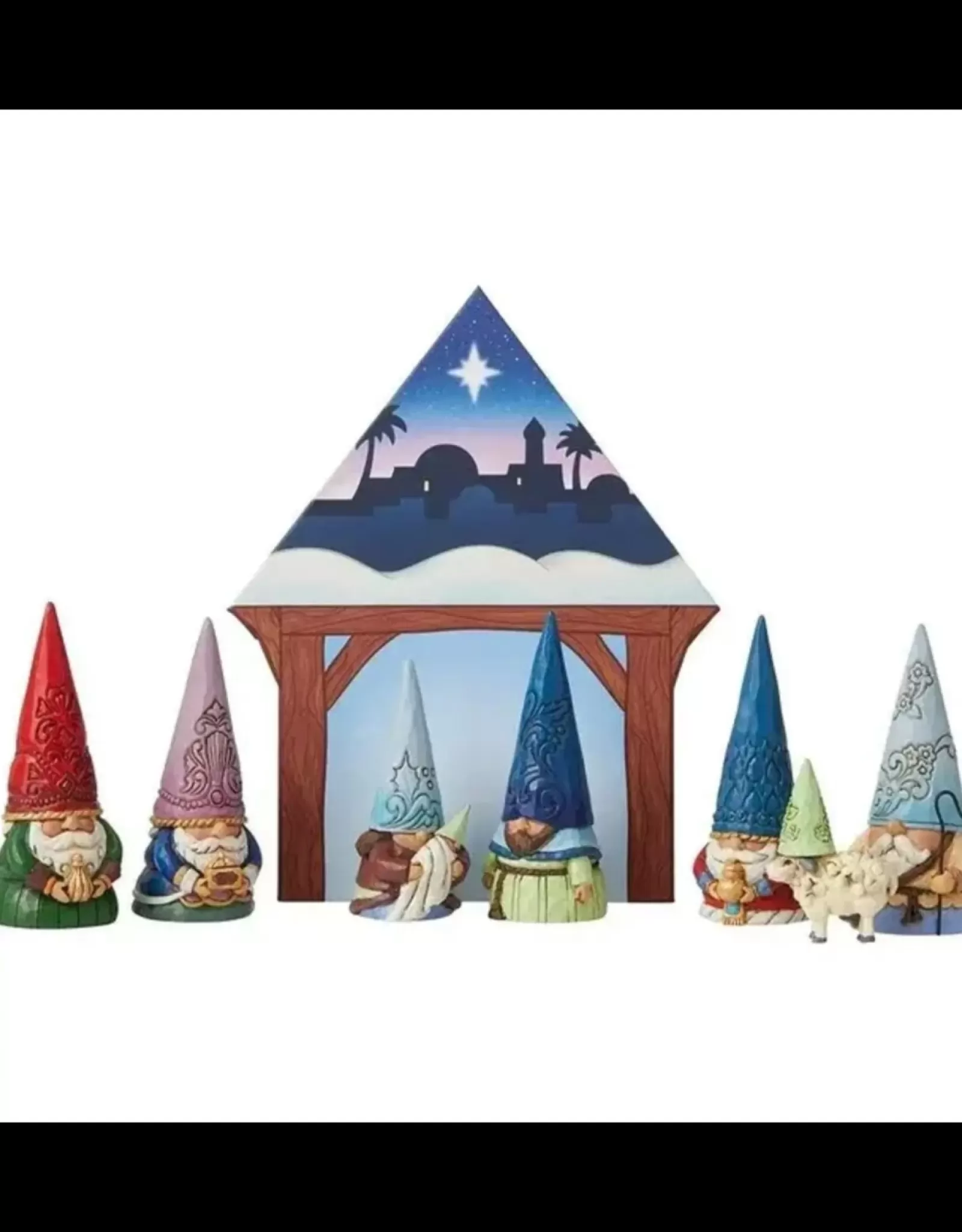 Jim Shore Nativities>Small But Miraculous Mini Gnome Nativity Set