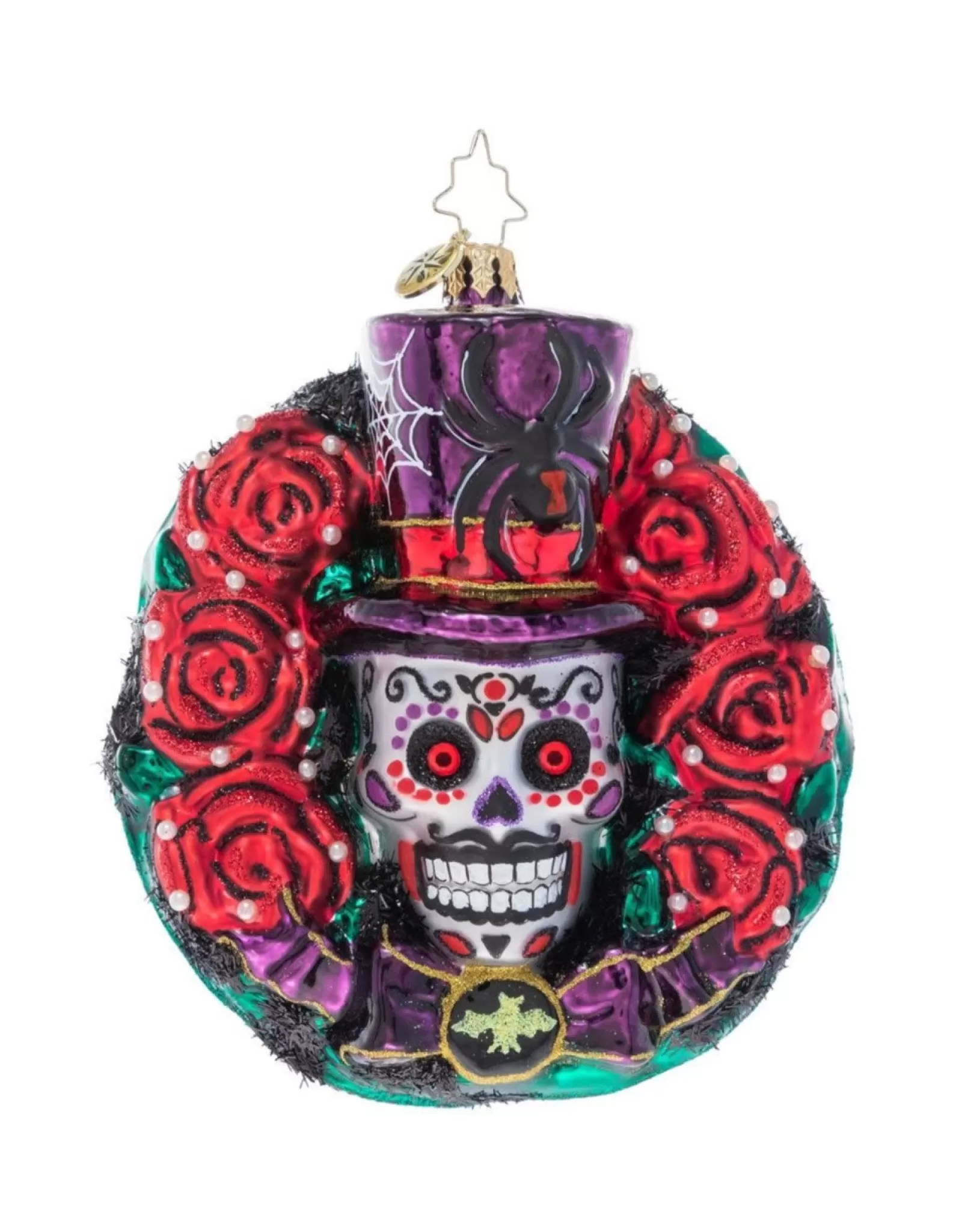 Radko Christopher Radko>Spooky Skull Wreath